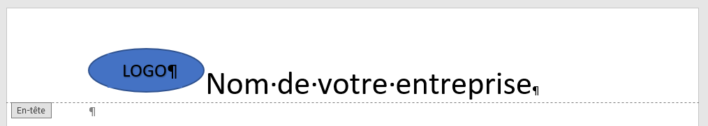 Exemple 2 - En-tête avec logo et nom entreprise - Word - papier à en-tête - modèle